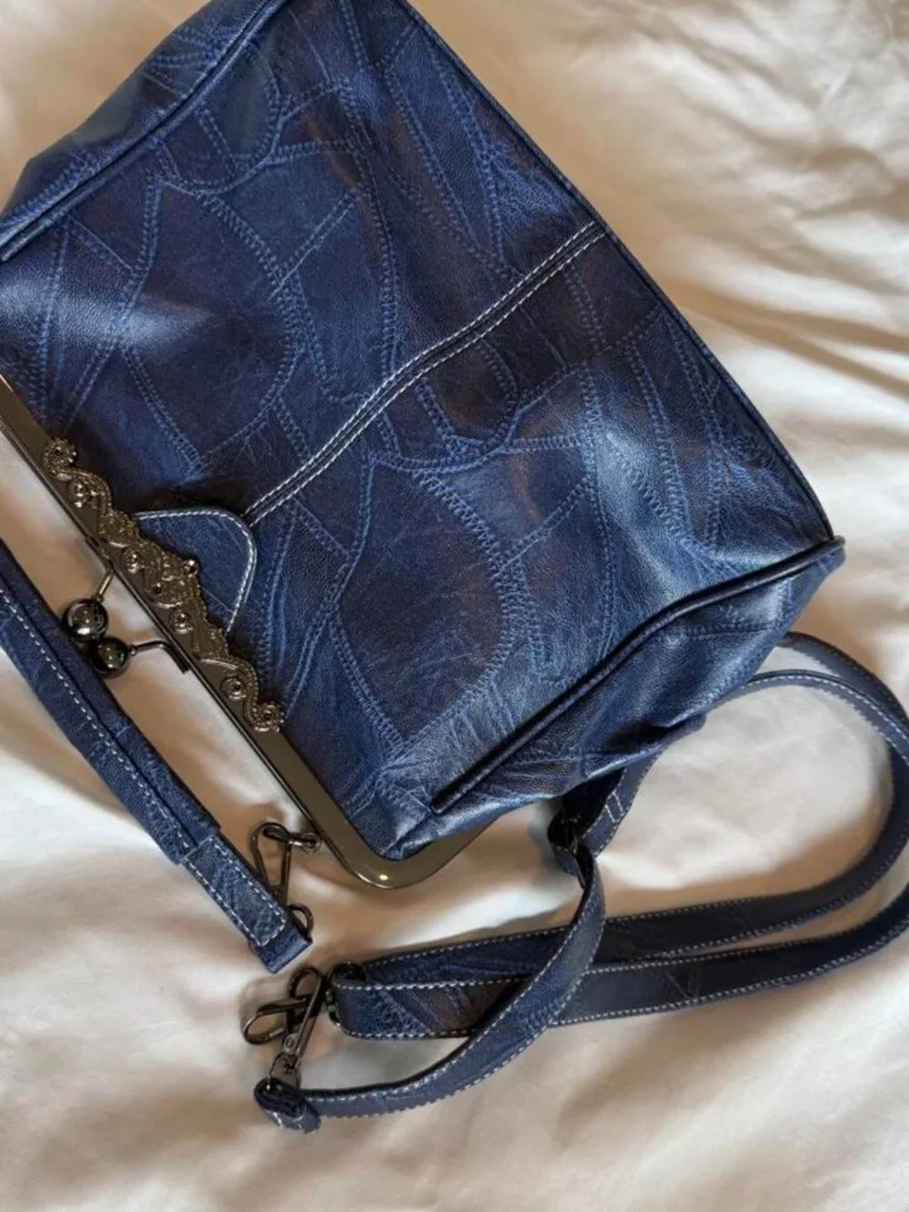 Blue Leather Purse